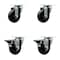 Service Caster 3.5'' Phenolic Wheel Swivel Top Plate Caster Set with 2 Posi Brakes, 4PK SCC-20S3514-PHR-2-PLB-2 - alternate 1